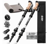 Terra Peak® Bâtons de Marche et Randonnée télescopiques (Pliables, Extensibles, réglables, légers) - Canne et Randonnee pour Trekking, Nordique Walking, Trail Running, Montagne Femme et Homme