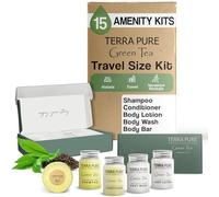Terra Pure Ensemble de produits de toilette d'hôtel dans une boîte, shampooing, après-shampoing et lotion de voyage 300 ml