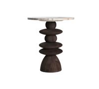 TERRA - Table d'appoint Kodu avec plateau en marbre marron Marron