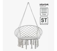 Terrabeta Chaise hamac suspendue avec base et dossier en corde tressée - Beige