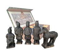 Terracotta Warriors, Chine Dynastie Qin Terra Cotta Warriors Sculpture Home Table d'affichage de l'écran Cadeau Multi Présentation 17cm de hauteur, Set of 5