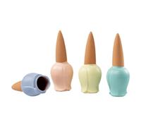 Terracotta Watering Spikes - Terracotta 4X | Decorative Automatic Flower-Shaped Plant Waterer Devices | Natural Clay Plant Garden Waterers Irrigation System Keep Plants Happy