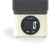 Terraillon Balance de cuisine électronique BA22 Mythique – Design rétro, Grand écran LCD, Crème