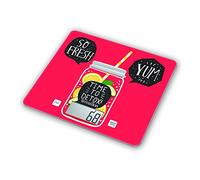 Terraillon Balance de Cuisine, Tare, Conversions Liquides, Ultra-Fine, Portée 3 kg, T1040 Detox, Rouge