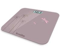 TERRAILLON Balance Pèse Personne Électronique - Ultra-Plat, Marche/Arrêt Automatique, Grand Écran LCD, 150kg - Eden, Rose