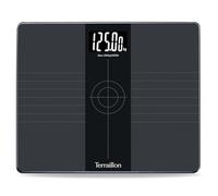 TERRAILLON - EVERY BODY- Pèse personne grande capacité, Balance avec plateau XXL 35x29cm, Capacité de 250 Kg, Grand écran LCD rétro éclairé, Précision 50g, Noir & Gris