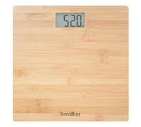 TERRAILLON - BAMBOO - Pèse personne électronique, Plateau Pur Bambou Ultra-plat, Ecran LCD, Capacité 150Kg, graduation 100g, Bambou