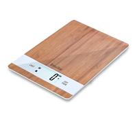 TERRAILLON - BAMBOO USB C - Balance de cuisine électronique en Bambou Naturel, Rechargeable par USB, Ecran LCD rétro-éclairé, Capacité 3 kg, Graduation 1g, Tare, Conversion liquides, Bambou