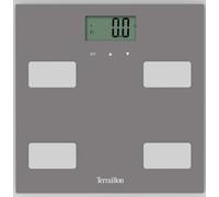 TERRAILLON - CONTROL FIT- Pèse personne électronique, Impédancemètre, Analyse des masses graisseuse, musculaire, hydrique, osseuse IMC, Capacité 160 kg, Plateau verre, Gris
