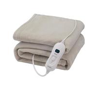 Terraillon Plaid chauffant Cozy - 3 réglages, arrêt auto, 3h, lavable, 160x120 cm, corail/gris clair