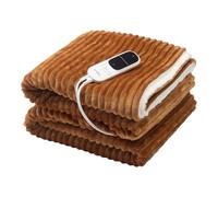 Terraillon Plaid chauffant KOOMY 180x130 cm 140W 9 temp. 29–45°C Auto-off réversible Caramel