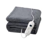 Terraillon - Cozy, Couverture chauffante, Arrêt Automatique, Plaid 3 réglages de température, Chaleur Pendant 3h, Lavable en Machine, Dim. 160x120 Cm, Tissu Polaire Corail, Gris Anthracite