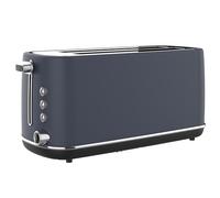 TERRAILLON Grille pain extra large, design élégant en Inox peint NEW MOON | 2 fentes extra large de 25,2 cm jusqu'à 4 tranches, 6 niveaux de dorage, puissance de 1550W, Décongélation, Réchauffage
