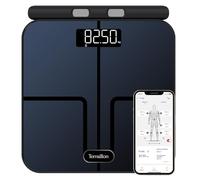 TERRAILLON - MASTER COACH EXPERT- Balance connectée Wi-Fi, 8 Electrodes invisibles, Analyse des masses graisseuse, musculaire, hydrique, osseuse et viscérale, IMC, Capacité 180 kg, Plateau verre, Bleu