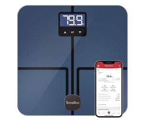 TERRAILLON - MASTER COACH ULTRA - Balance connectée Wi-Fi, Fréquence cardiaque, Analyse des masses graisseuse, musculaire, hydrique, osseuse et viscérale, IMC, Apport calorique journalier, 180 Kg