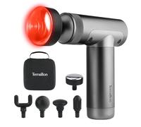 TERRAILLON - MUSCLE MASSAGER Pistolet de massage musculaire, 3 vitesses 1800-3200 RPM, Soulage et détend les muscles, 5 embouts silicone dont 1 chauffant à 2 niveaux, USB-C, Etui inclus