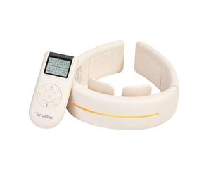 TERRAILLON - NECK CARE + - Masseur Cervical, coussin de nuque massant, Programmes TENS&EMS, Chauffant, lumière rouge, Soulage les douleurs, Réduit les tensions, 6 modes, 16 intensités, USB-C
