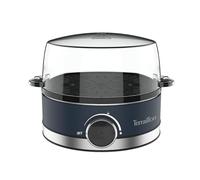TERRAILLON - NEW MOON - Cuiseur à oeuf électrique, Capacité 7 oeufs, 410 W, Minuteur intégré, couvercle intégré, gobelet de mesure, Corps Inox peint, Bleu