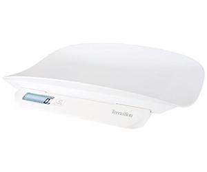 TERRAILLON Pèse Bébé Évolutif - Stabilisation du Poids, Fonction Tare, Nacelle Détachable, Housse de Protection Incluse - Précision 5g, Portée jusqu’à 20kg - Blanc