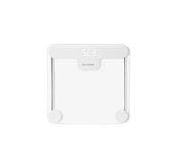 TERRAILLON Pèse Personne Design CRYSTAL - Plateau Verre compact - Ecran invisible - Capacité 180Kg - Blanc