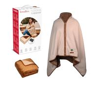 Terraillon Plaid Chauffant Format Poncho pour Intérieur et Extérieur NOOMA | Batterie incluse, Autonomie 3h, Température 3 niveaux, 3 zones de chauffe, 90x160 cm, Arrêt Auto, Lavable à la main 30°C