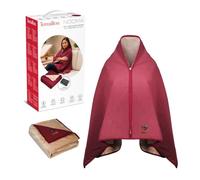 Terraillon Plaid Chauffant Format Poncho pour Intérieur et Extérieur NOOMA | Batterie incluse, Autonomie 3h, Température 3 niveaux, 3 zones de chauffe, 90x160 cm, Arrêt Auto, Lavable à la main 30°C