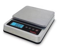 TERRAILLON - PRO 10 - Balance de cuisine électronique professionnelle, Large plateau amovible Inox 29 x 18 cm, IP67, capacité 10 kg, graduation 1 g, Ecran LED Rétroéclairé - Inox
