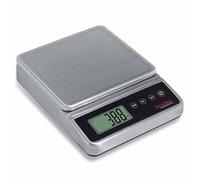 TERRAILLON - Pro 5 - Balance de Cuisine électronique Professionnelle, Large Plateau Anti Traces et Amovible INOX 24.5 x 18.5 cm, IP67, capacité Max 5kg Mini 10g, Graduation 1g, Ecran LED - INOX