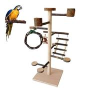 Terrain De Jeu des Perruches,Jouets en Bois pour Oiseaux Ainsi Que Accessoires de Cage - Perchoir en Bois pour Perruches,destiné aux Conures, Calopsittes, Ondulées, Inséparables