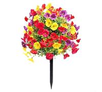 Terrain en émulation de fleurs violettes avec clous de sol pour décoration de pelouse, jardin, base murale et étagère (H)