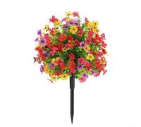 Terrain en émulation de fleurs violettes avec clous de sol pour décoration de pelouse, jardin, base murale et étagère (B)