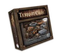 TerrainCrate : Dungeon Essentials par Mantic Games | 27 pièces de Terrain en PVC pré-colorées de 28 mm à 32 mm | Paysage de Donjon Fantastique pour D&D, Pathfinder, Warhammer | Comprend Portes