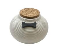 TerraKey Urne Blanche pour Chien - Urne Funéraire Céramique à Os Noir, Scellée Étanche avec Sac Cendres
