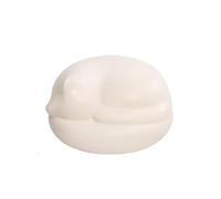 TerraKey Urne Chat Sculpture - Chat Blanc Endormi, Urne Céramique pour Cendres Félines, Mémoire Éternelle