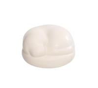 TerraKey Urne Sculpture Chiot - Chien Blanc Endormi, Urne Funéraire Céramique pour Cendres Animales