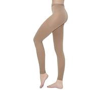 Terramed Advanced Graduated Compression Leggings Women - 20-30 mmHg Footless Microfiber Leggings Tights (Beige, Large)