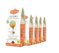 TERRAMOKA - 1,25 KG Café Moulu Bio d’excellence (5 * 250g) - 100% Pur Arabica du Mexique et du Brésil - Délicat, fin et fruité - Sachet 100% Recyclable - Mademoiselle Adèle - Torréfié en France