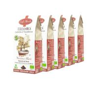 TERRAMOKA - 1,25 KG Café Moulu Bio d’excellence (5 * 250g) - 100% Pur Arabica du Pérou - Fruité, Nuancé et Racé - Sachet 100% Recyclable - Monsieur Albert - Torréfié en France