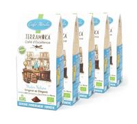 TERRAMOKA - 1,25 KG Café Moulu Décaféiné Bio d’excellence (5 * 250g) - 100% Pur Arabica du Pérou - Fruité, Nuancé et Racé - Sachet 100% Recyclable - Mister Nelson - Torréfié en France