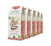 TERRAMOKA - 1 KG Café en grains Bio d’Excellence (5 * 200g) - 100% Pur Arabica du Pérou - Riche,Savoureux et Persistant - Sachet 100% Recyclable - Monsieur Albert - Torréfié en France