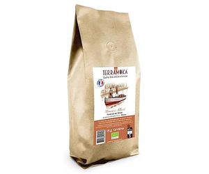 TERRAMOKA - 1 KG Café Grains Bio d’excellence - 100% Pur Arabica du Pérou - Fruité, Nuancé et Racé - Sachet 100% Recyclable - Monsieur Albert - Torréfié en France