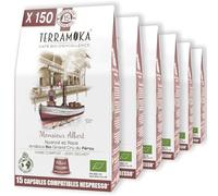 TERRAMOKA - 150 Capsules Café Bio d’excellence (15*10) - 100% Pur Arabica du Pérou - Fruité et Nuancé - Compatibles avec Nespresso - Zéro Déchet et Home Compost - Monsieur Albert - Torréfié en France