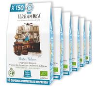 TERRAMOKA - 150 Capsules Décaféiné Bio d’excellence (15*10) - 100% Pur Arabica du Pérou - Café Original - Compatibles avec Nespresso - Zéro Déchet et Home Compost - Mister Nelson - Torréfié en France