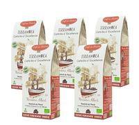TERRAMOKA - Café Grains Bio d’excellence - 100% Pur Arabica du Pérou - Fruité, Nuancé et Racé - Cafe grain 1 Kg (5 * 200g) - Sachet 100% Recyclable - Monsieur Albert - Torréfié en France