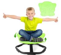TERRAMUS Autisme Chaise Pivotante pour Enfant, 360° Carrousel Chaise Sensorielle, Entraînement de Coordination et Équilibre du Corps, Chaise d'équilibre, Jouet d'autisme pour Garçons et Filles(Vert)