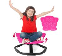 TERRAMUS Autisme Chaise Pivotante pour Enfant, 360° Carrousel Chaise Sensorielle, Entraînement de Coordination et Équilibre du Corps, Chaise d'équilibre, Jouet d'autisme pour Garçons et Filles(Rose)