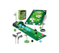 TERRAMUS Set de Golf 3 en 1 pour Enfants avec Retourneur Automatique de Balles,Cornhole Board, Balles Lumineuses LED,Tapis de Putting,Mini Golf 3-8 Ans,Jouet de Golf Indoor,Cadeau pour Garçons Filles