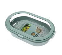 Terrapin Aquarium Tank - Turtle Reptile Habitat, Hébergement Amphibie | Plateforme De Creuset De Creuset Anti Échappé pour Alimentation Ménage au Repos, Terrasse pour Terre De Tortue