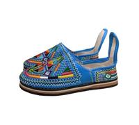 Terrapin Trading Babouche Babouche Marocain Cuir Amazigh Brodé Pantoufles Cuir, bleu, 38 EU