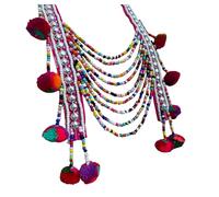 Terrapin Trading Collier ethnique Hmong Tribal Perles Paillettes Coloré Festival Hippie 3